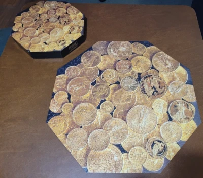 Moneda de oro americana octogonal Springbok Premier rompecabezas 500 piezas lámina de oro reverso EE. UU. Foto 1 de 4