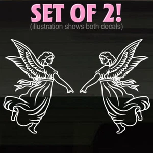 Angel Angels Wings Spiritual TWO Decals Stickers 8" Graphics Religious Holy Dios - Picture 1 of 1
