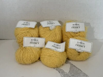 BARGAIN!!! REYNOLDS FRISKY Yarn~Color-Yellow ~ Cotton Blend ~50g/81yds~ Lot of 9 - Image 1 of 4