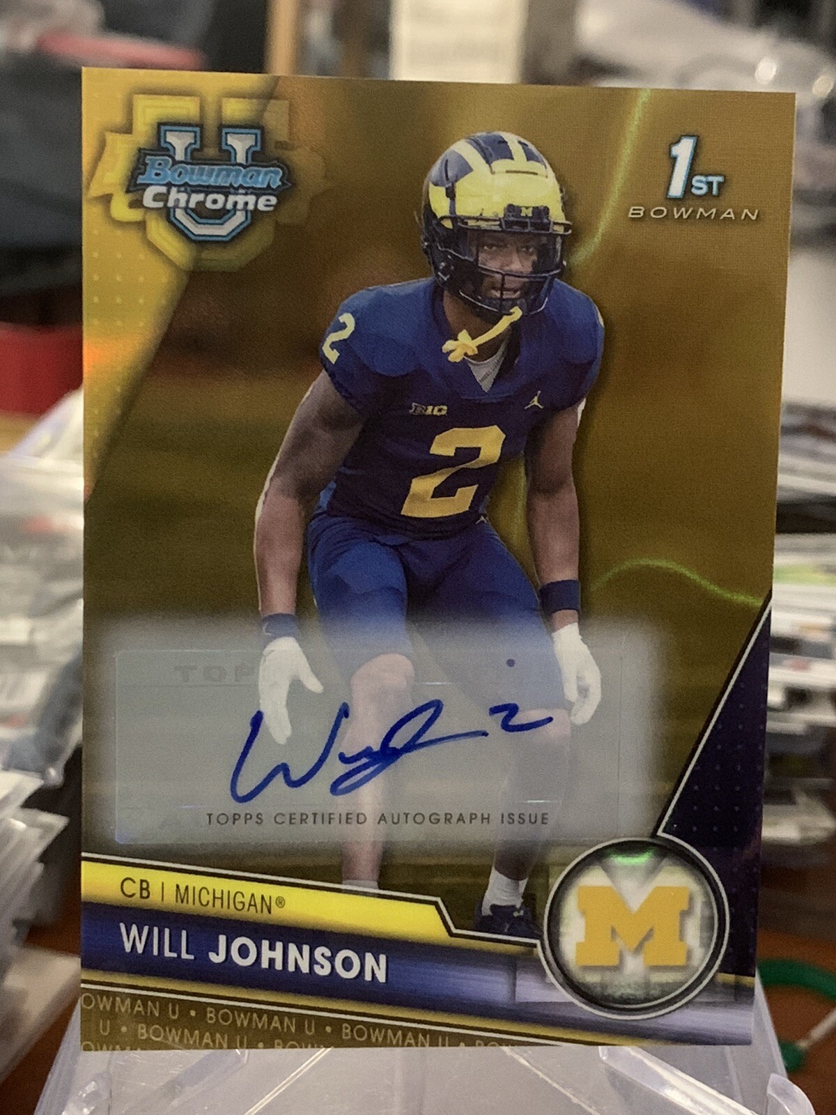 Will Johnson 2023 Bowman Chrome U Gold Lava Auto /50 Michigan Wolverines #157💎