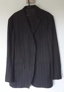 Polo Ralph Lauren Virgin Wool/cashmere Suit L46 W46 L30 VGC Darkgrey Pinstripe - Picture 1 of 7