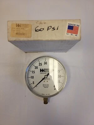 Weiss 4.5" Pressure Gauge 60 PSI - New - Image 1 of 4