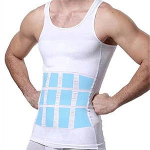 MEN Slimming Body Shapers Compression Vest Shirt Body Shapewear Tummy Control - Picture 1 of 6