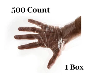 500 Pack - Disposable Food Preparation Poly Gloves | Hygienic Kitchen Safety - Picture 1 of 5