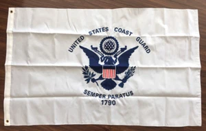 2x3 Ft US COAST GUARD Flag Deluxe Embroidered Nylon USCG Double Sided - Picture 1 of 2