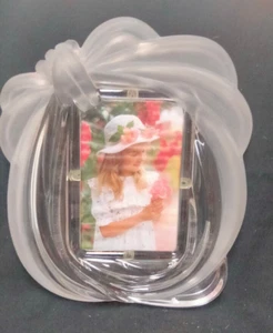 Vintage 80s German Mikasa Love Knot Glass Photo Picture Frame Hollywood Regency - Picture 1 of 5
