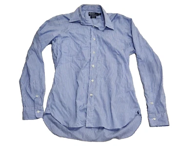 Polo by Ralph Lauren Andrew Custom Fit Long Sleeve Shirt Blue/White Size Large - image 1 of 4