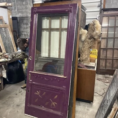 Puerta de entrada pesada tallada antigua M 24 3480,5 por 1 3/8 Foto 1 de 4