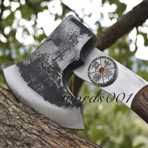 Manganese Steel Battle Axe Hatchet Hunting Rosewood Tomahawk Rosewood Handle - Picture 1 of 16