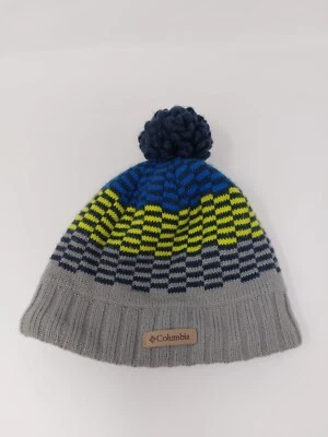 Columbia Sportswear Knit Fleece Lined Youth Beanie Hat Cap Top Pom - Image 1 of 4