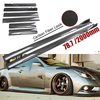 Carbon Fiber Side Skirt Rocker Panel Splitter Lip For Infiniti G37 Q50 Q60 Foto 1 de 4