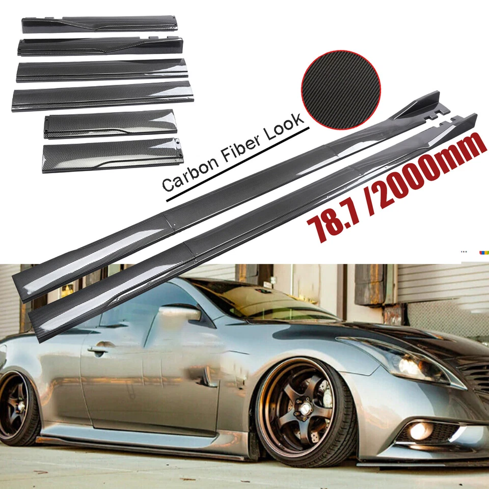 Carbon Fiber Side Skirt Rocker Panel Splitter Lip For Infiniti G37 Q50 Q60 Foto 1 de 4