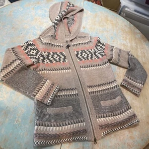 83. Pendleton Zip Hooded Alpaca Wool Southwestern Cardigan Sweater M $239 Euc - Picture 1 of 12