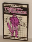 G1 TRANSFORMER DECEPTICON TARGETMASTER SCOURGE INSTRUCTION MANUAL #1  NICE/RARE!