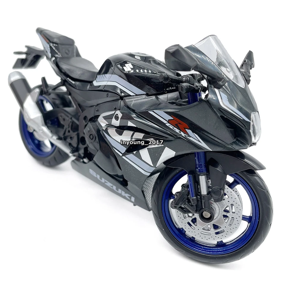 1:12 Suzuki GSX-R1000R Modelo de motocicleta Diecast Vehículo de juguete para niños Niños Negro Foto 1 de 4