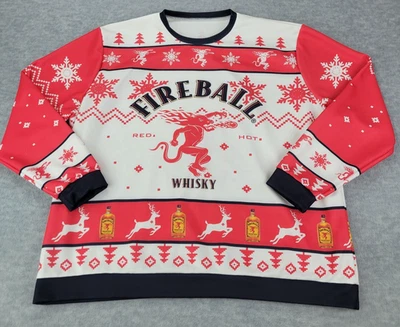 Fireball Whiskey Hockey Jersey Red Dragon Christmas Promo Mens Size 5XL - Image 1 of 4
