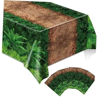 pcs Forest Path Tablecloth Dinosaur Table Covers Woodland Birthday Party 6 - Image 1 of 4
