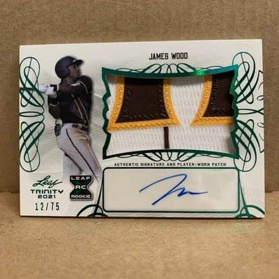 2021 Leaf Trinity - Patch Autographs Green #PA-JW1 James Wood /75 (AU, MEM, RC) - Image 1 of 4