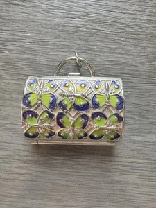 Vintage Judith Leiber for Neiman Marcus Butterfly Metal Purse Pill Box/Key Chain - Picture 1 of 4