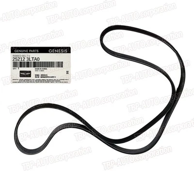 Cinto com nervuras em V GENUÍNO FABRICANTE DE EQUIPAMENTO ORIGINAL ® 2017-2025 Genesis G70 G80 G90 Kia K900 Stinger 3,3L - Imagem 1 de 3