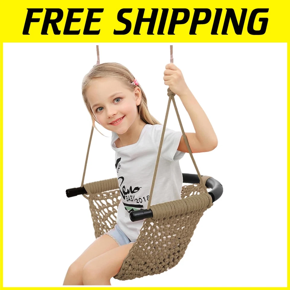 Asiento columpio portátil para niños pequeños con tiras suaves anticolisión Foto 1 de 4