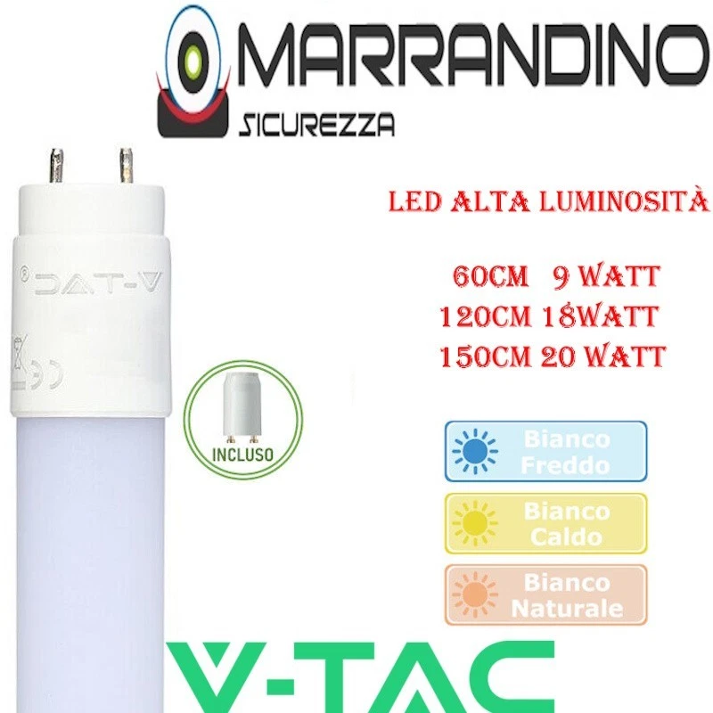 TUBO LED NEON V-TAC TUBO G13 T8 60 90 120 150 cm LUCE CALDA NATURALE FREDDA VTAC