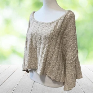Suéter FREE PEOPLE Mujer XS Gran Tamaño Avena Nubby Crop Slouchy Pullover Boho - Imagen 1 de 15