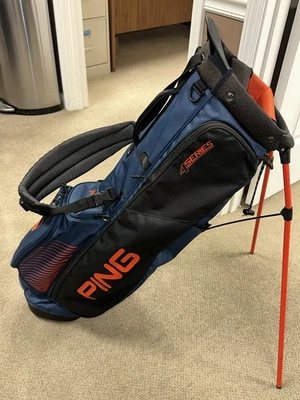 Ping 4 Series Blue/Black Carry Stand Bag w/ Rain Cover & 4-Way Club Divider - Image 1 of 4