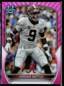 2022 Bowman University Chrome #27 Jordan Battle Pink Refractor - Picture 1 of 2