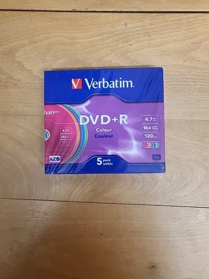 5 Pack VERBATIM AZO DVD+R  16x Speed / 120min / 4.7GB Blank Discs. - Image 1 of 3