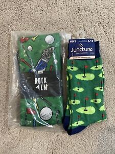 2-pack Golf Socks L/XL 6-12 New In Package Rock Em Juncture