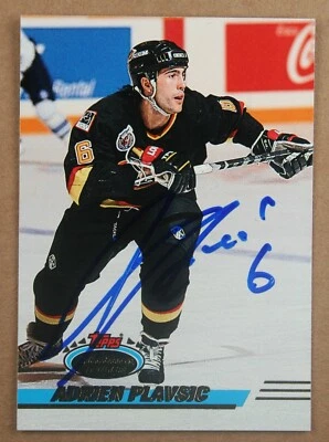 AUTOGRAPHED - Adrien Plavsic 1993 Topps Vancouver Canucks - #201 - Image 1 of 2