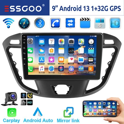 Android 13 32G Carplay Autoradio GPS Navi +KAM Für Ford Transit Custom 2013-2021 - Bild 1 von 4
