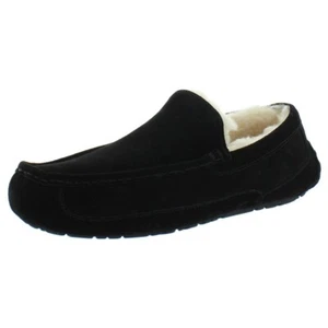 UGG Ascot Men's US 10 / EU 43 (Runs Small) Black Suede Sheepskin Loafers NEW! - Picture 1 of 8