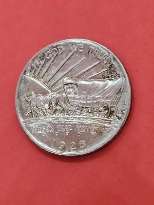 1926 S Oregon Trail Commemorative Silver Half Dollar 50C - Image 1 of 4