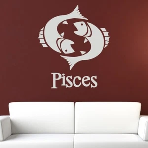 Pegatina de arte de pared signo estrella del zodiaco de Piscis (AS10180) - Imagen 1 de 2
