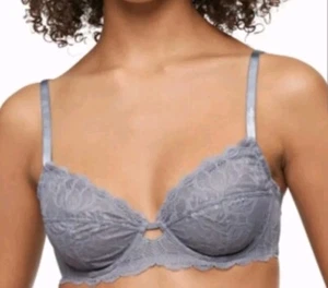 34B New Calvin Klein Lace Underwire Bra QF1741 Pewter Sand Seductive comfort - Picture 1 of 5