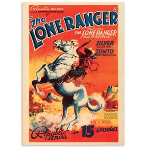 Póster de película vintage The Lone Ranger 20x28, reproducción arte de decoración de pared - Imagen 1 de 4