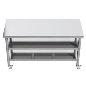 5ft x 3ft Commercial Stainless Steel Kitchen Food Prep Work Table Bench w/Wheels - Picture 1 of 14