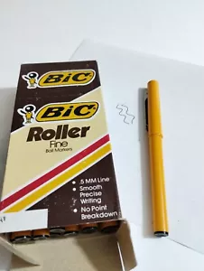 12 Vintage schwarz BIC ROLLE feine Stiftmarker 1984 GETESTET - Bild 1 von 4