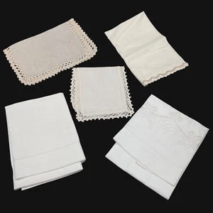 Lote de 5 bufandas de tocador para corredores de mesa artesanales bordados de tela de colección listas para proyectos - Imagen 1 de 13
