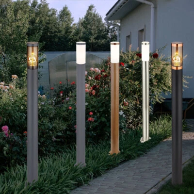 Außenleuchte Stehlampe Wegeleuchte Außen Gartenlampen IP44 Edelstahl LED H 110cm - Bild 1 von 3