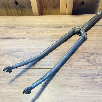 Vintage Tange 700C Road Fork 1-Inch Threaded Lugged Crown Chrome 195 Steerer - Image 1 of 4