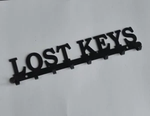 "LOST KEYS" key rack 14 ga steel. Black - Picture 1 of 2