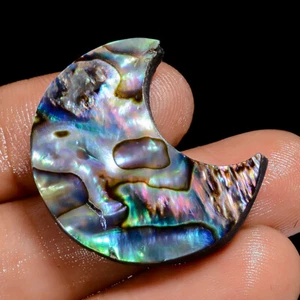Abalone Shell Crescent Moon Shape Cabochon Gemstone 36 Ct. 29X23X7 mm S-3969 - Picture 1 of 4