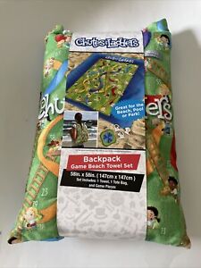 Chutes & Ladders Backpack Game Beach Towel Set -New