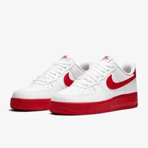 New Nike Air Force 1 '07 Low Shoes - White/ University Red (CK7663-102) / FAST - Picture 1 of 8