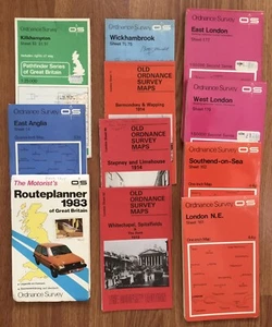 UK Great Britain England Map Lot 11 Ordnance Survey Folding Maps Cartography - Picture 1 of 7