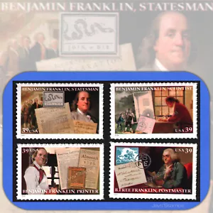 Benjamin Franklin 2006 conjunto completo de 4 estampillas individuales como nuevas #4021-4024 - Imagen 1 de 2