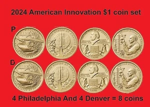 2024 American Innovation Dollar Coin P & D Set - Uncirculated 8 Coins - Picture 1 of 1
